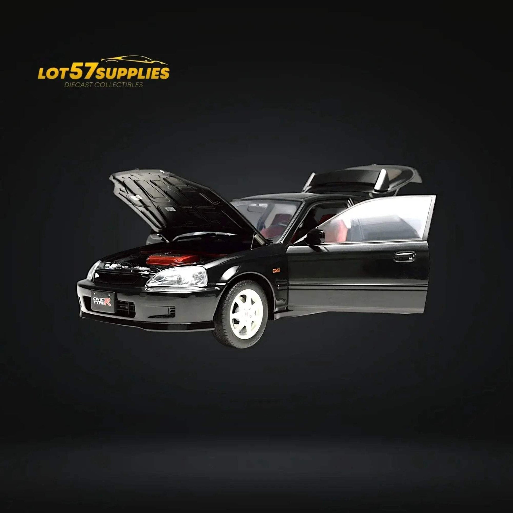 MOTORHELIX Honda Civic Type-R EK9-120 BLACK Fully Openable 1:18 - ToylandEU