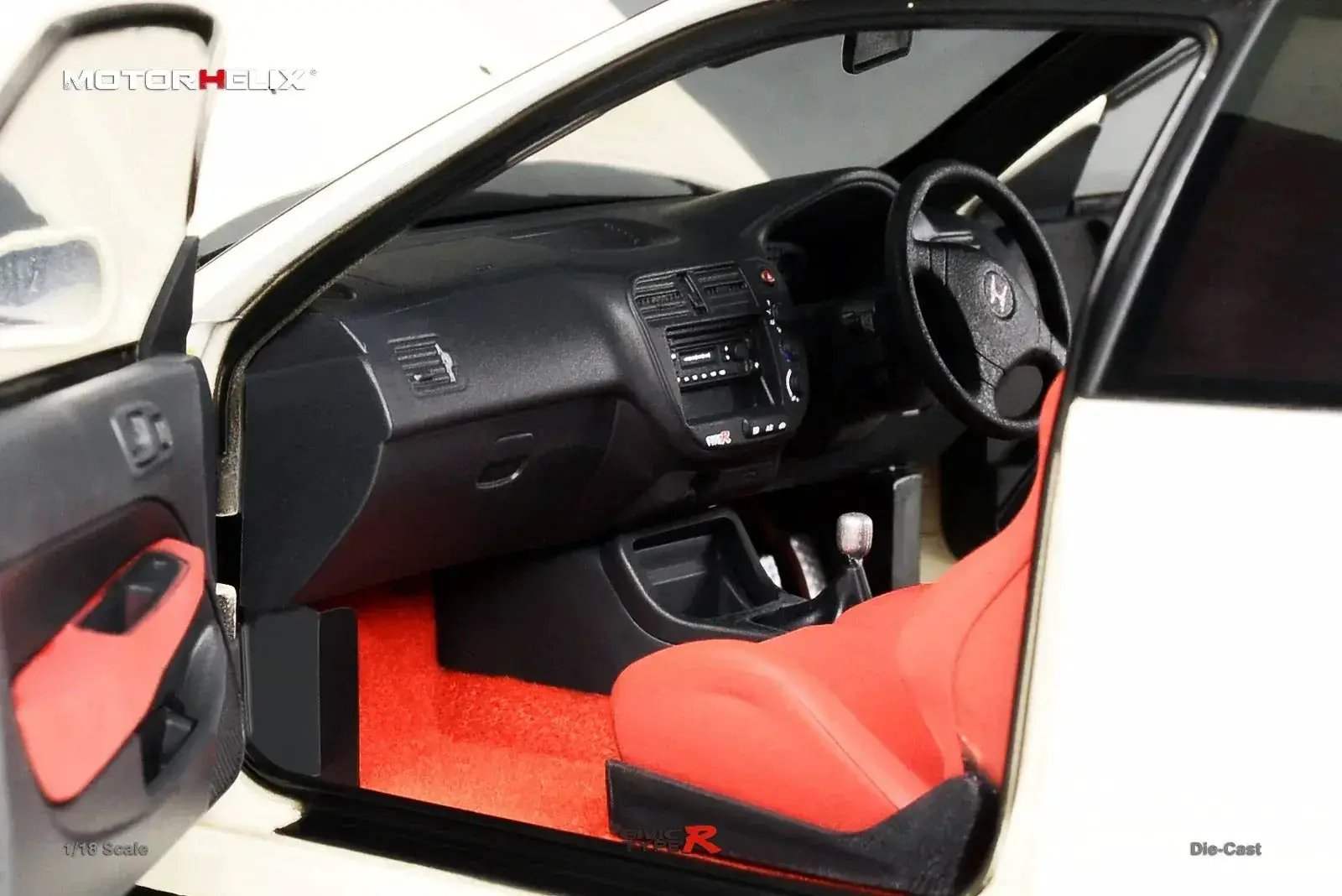 MOTORHELIX Honda Civic Type-R EK9-120 BLACK Fully Openable 1:18 - ToylandEU