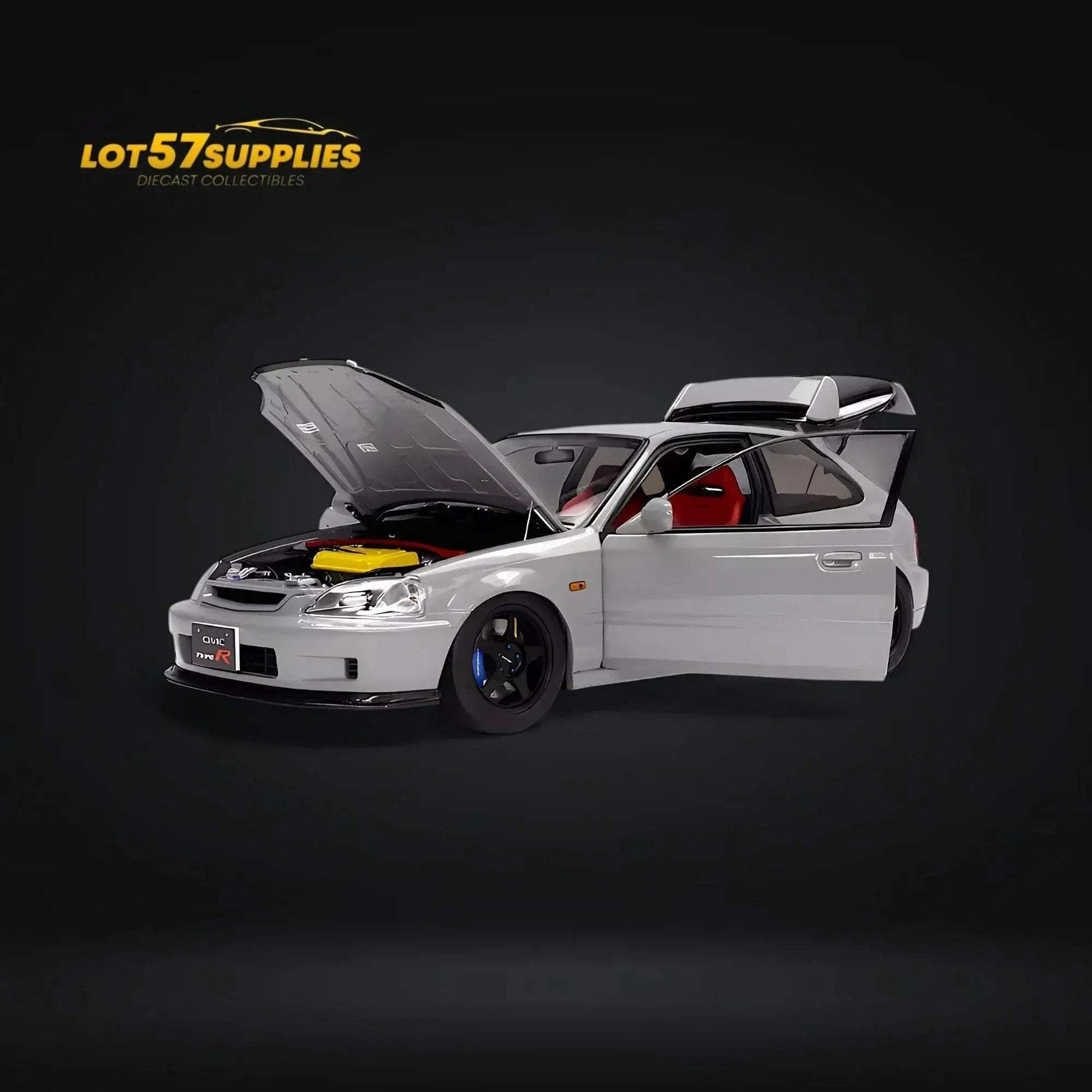 MOTORHELIX Honda Civic Type-R EK9 Nardo Grey With SW388 Wheels 1:18 - ToylandEU