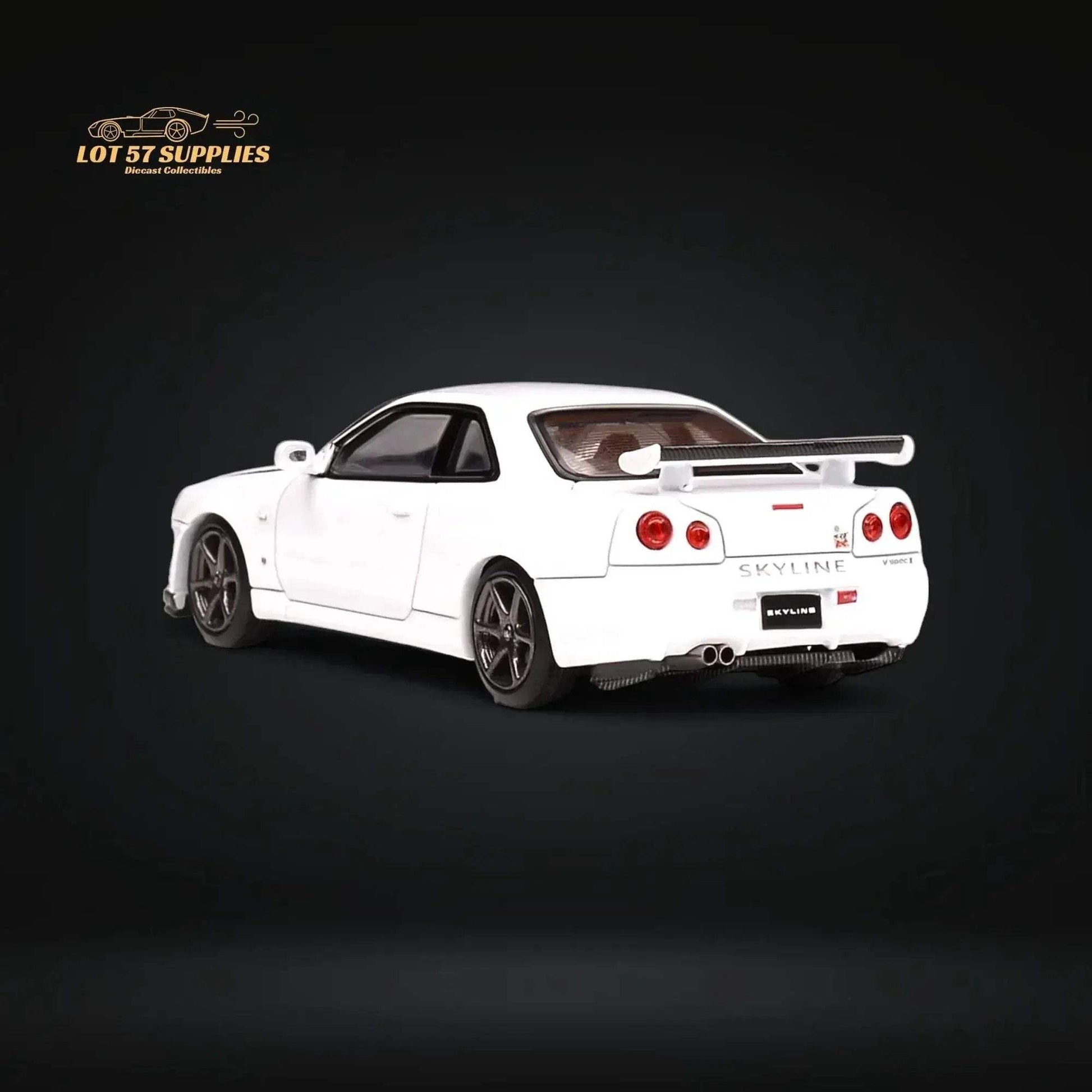MOTORHELIX Nissan Skyline GT-R R34 Z-Tune Pearl White 1:64 - ToylandEU