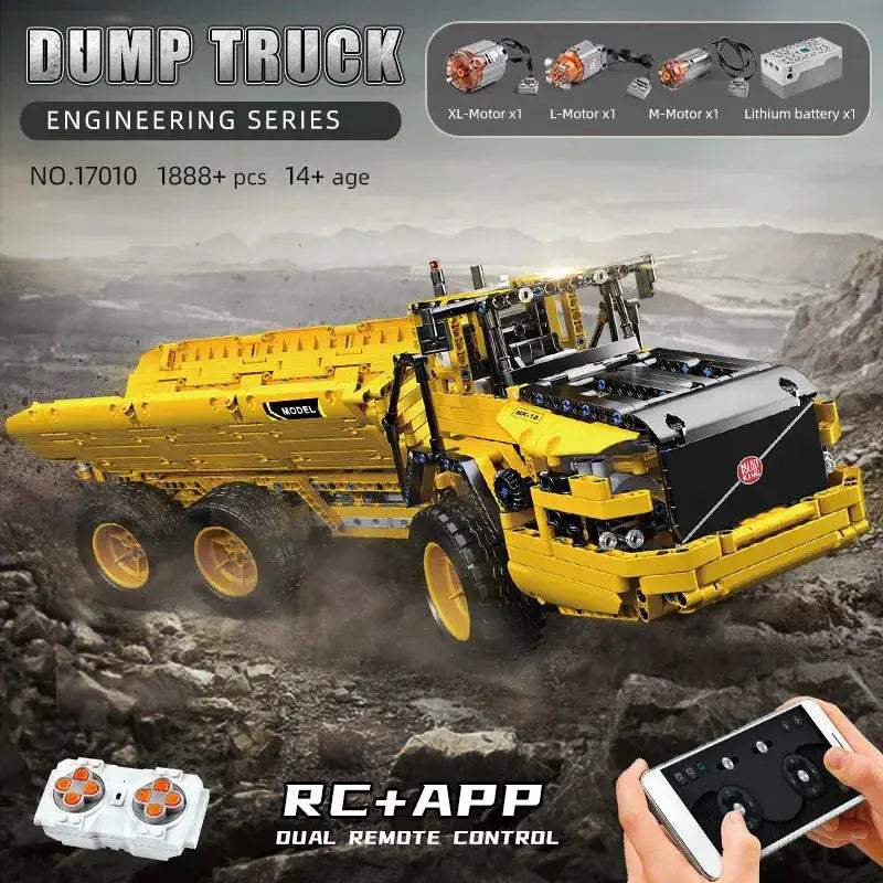 MOULD KING RC Dump Truck Building Blocks Set App Controlled - ToylandEU
