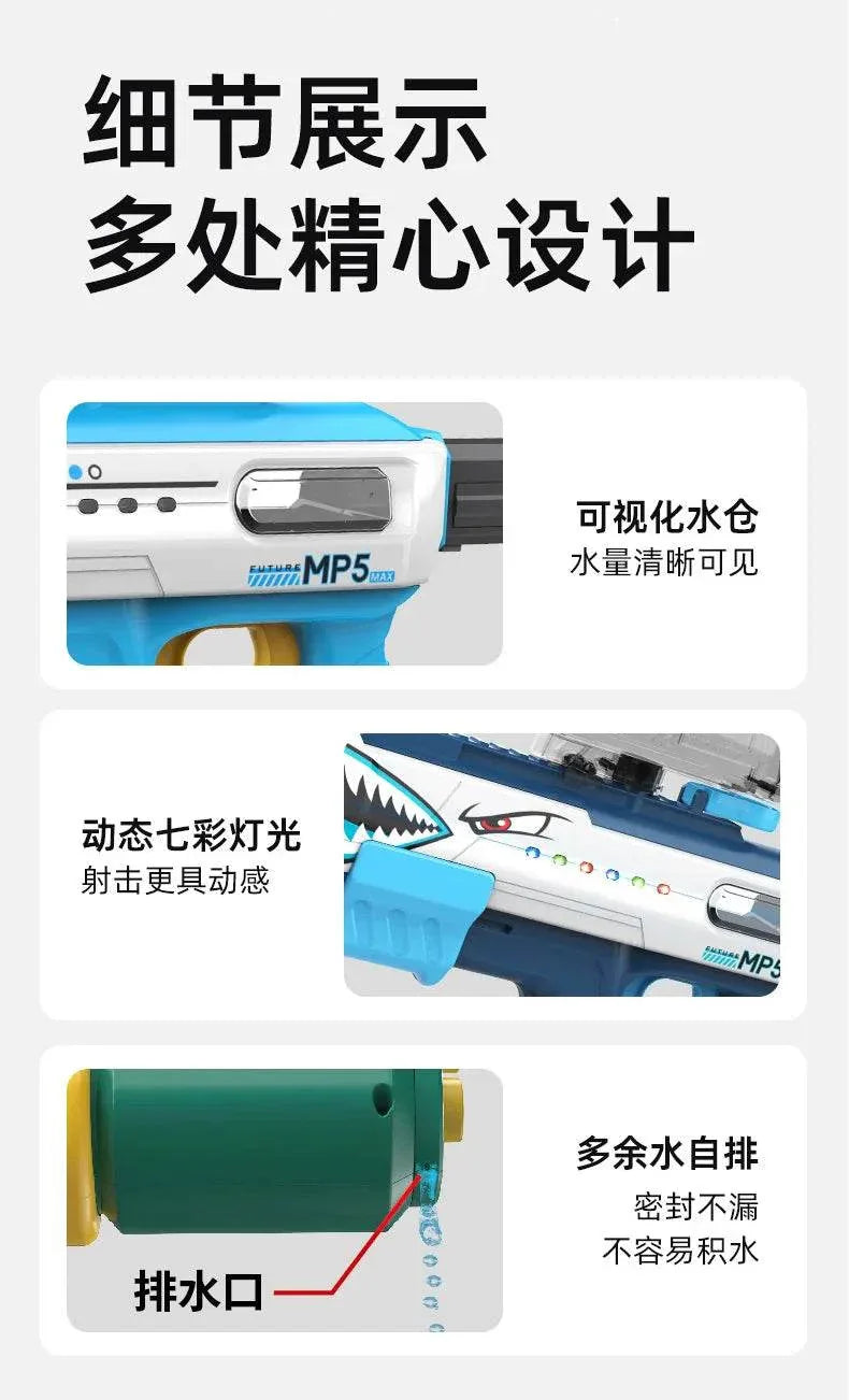 MP5 Shark Water Gun Toys Full Automatic Electric Water Guns - ToylandEU