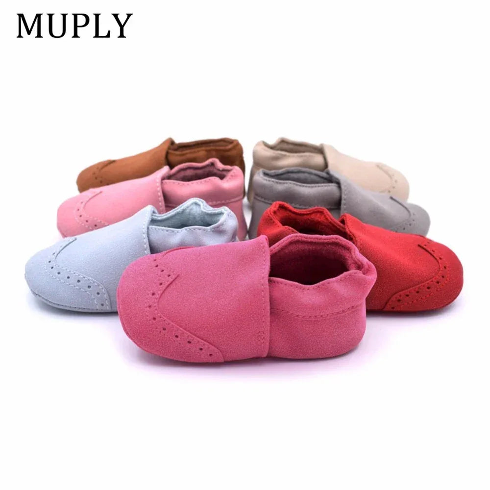 MUPLY Nubuck Leather Baby Shoes Soft Sole For 0 To 18 Months Unisex - ToylandEU