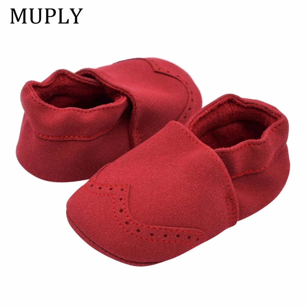 MUPLY Nubuck Leather Baby Shoes Soft Sole For 0 To 18 Months Unisex - ToylandEU
