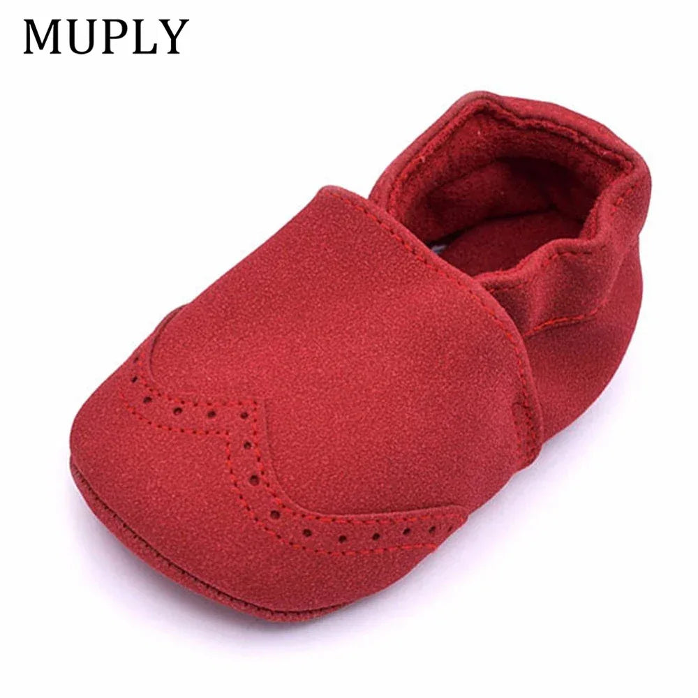 MUPLY Nubuck Leather Baby Shoes Soft Sole For 0 To 18 Months Unisex - ToylandEU