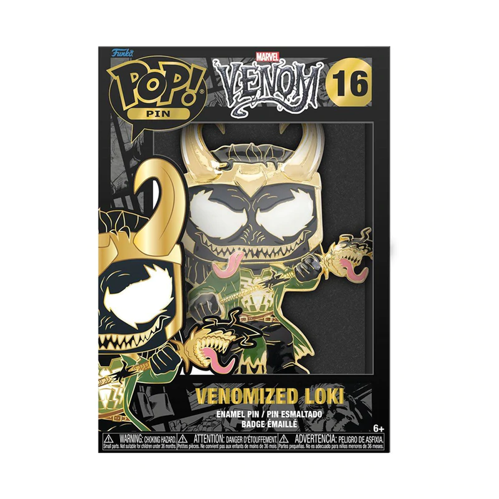 POP! Pins | 4-Inch Metal Enamel Pin | Marvel Venom Loki #16