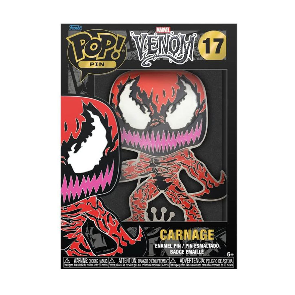 Pop Pins | Marvel Venom Carnage | 4 Inch Metal Enamel