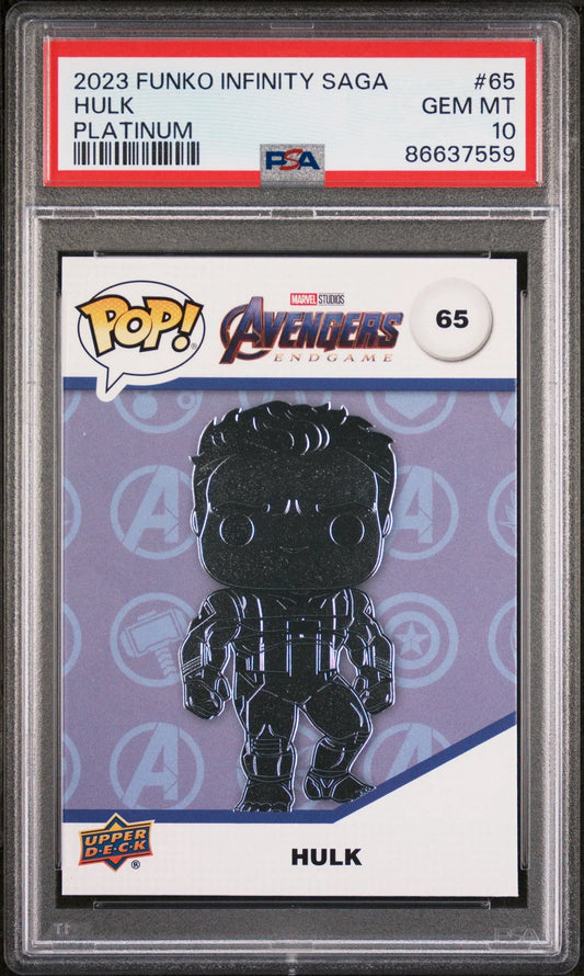 2023 UPPER DECK FUNKO POP MARVEL HULK PLATINUM #65 PSA 10 - ToylandEU