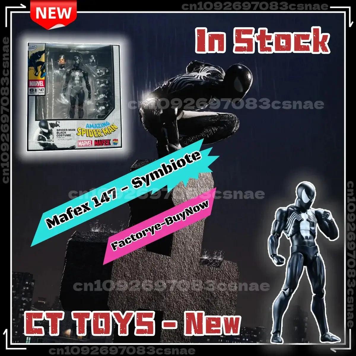  Mafex Spiderman Figure Black Suit Venom Official Bandai -  ToylandEU™