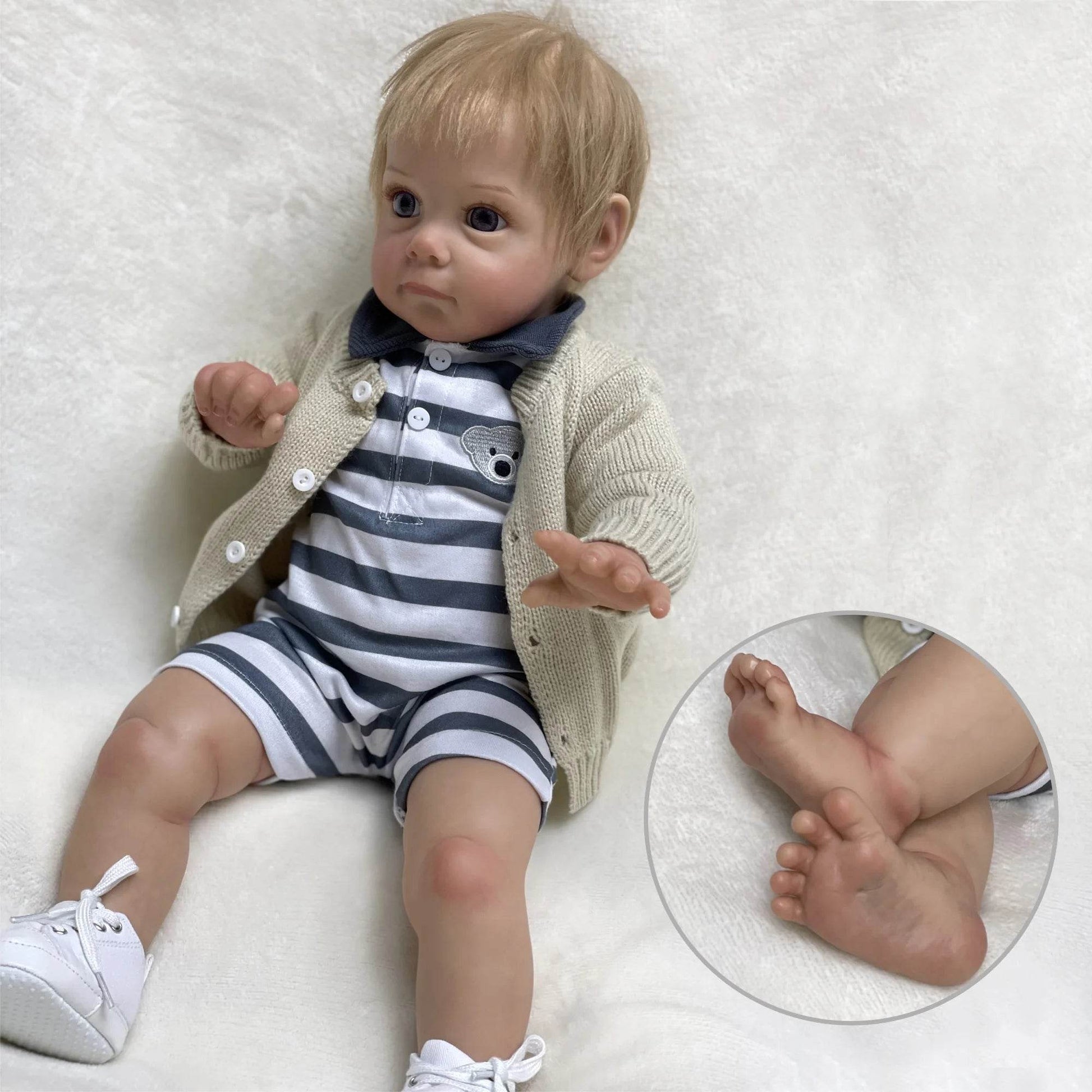 Maggie Reborn Boy Handsome Bebe Reborn Doll Handmade muñeca bebe reborn bebê reborn bebê reborn Realistic Gifts for Child - ToylandEU