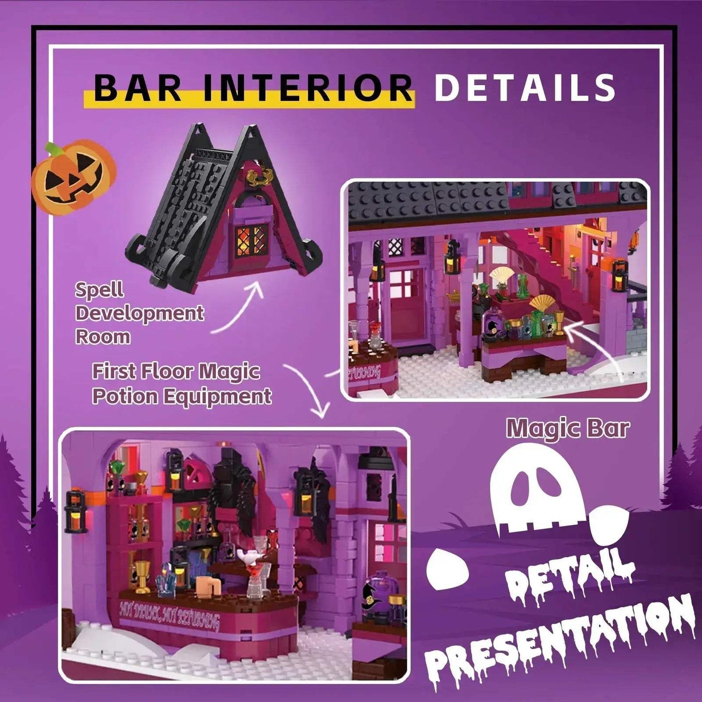 Magic Bar Building Blocks City Street View Model With Light - ToylandEU