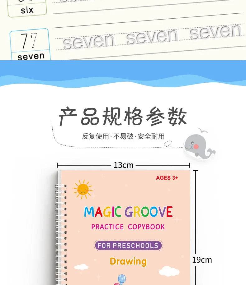 Magic Copybook Drawing Toys for Kids Montessori Reusable Pen Control Training and Educational Learning Sticker Toy - ToylandEU