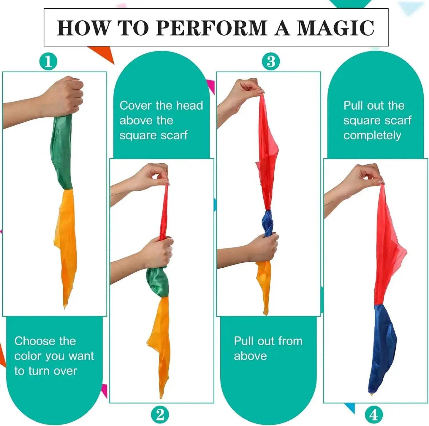 Magic Scarf Color Changing Hanky Props For Street Magic Tricks - ToylandEU