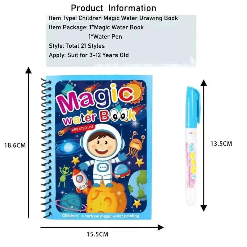  Magic Water Drawing Book for Kids - Mess-Free DIY Coloring & Painting  -  ToylandEU™