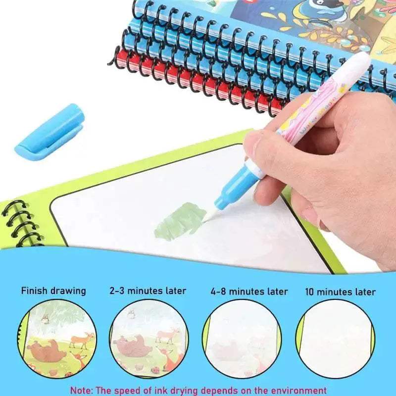  Magic Water Drawing Book for Kids - Mess-Free DIY Coloring & Painting  -  ToylandEU™