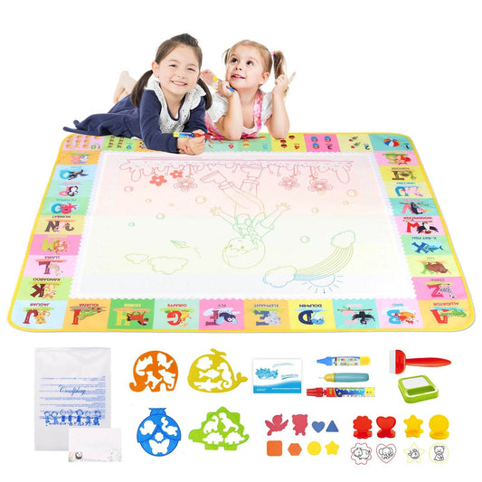100x80CM Magic Water Drawing Mat Coloring Doodle With Reusable Magic Pens Montessori Painting Board Educational Toys Kids Gifts - ToylandEU