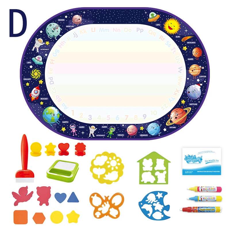 100x80CM Magic Water Drawing Mat Coloring Doodle With Reusable Magic Pens Montessori Painting Board Educational Toys Kids Gifts - ToylandEU