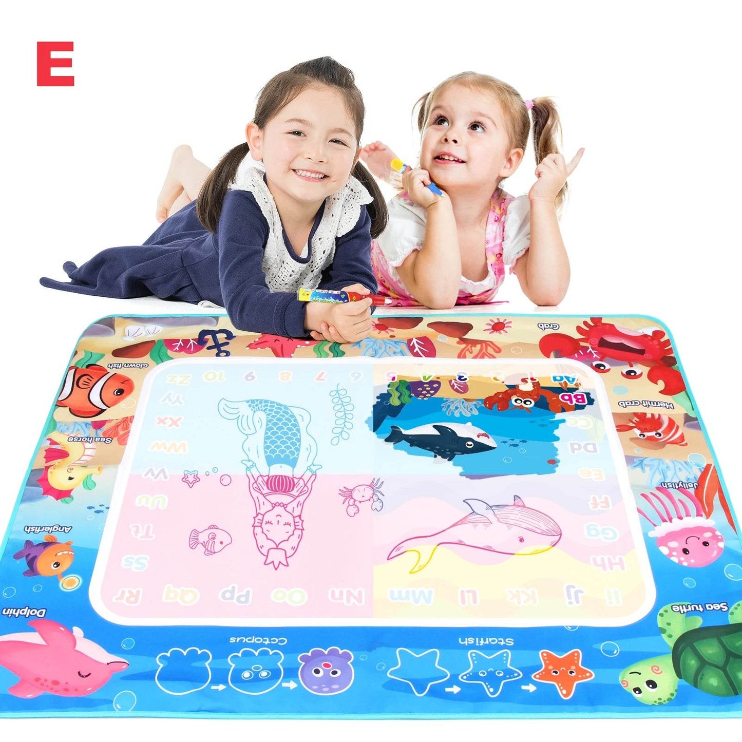 100x80CM Magic Water Drawing Mat Coloring Doodle With Reusable Magic Pens Montessori Painting Board Educational Toys Kids Gifts - ToylandEU