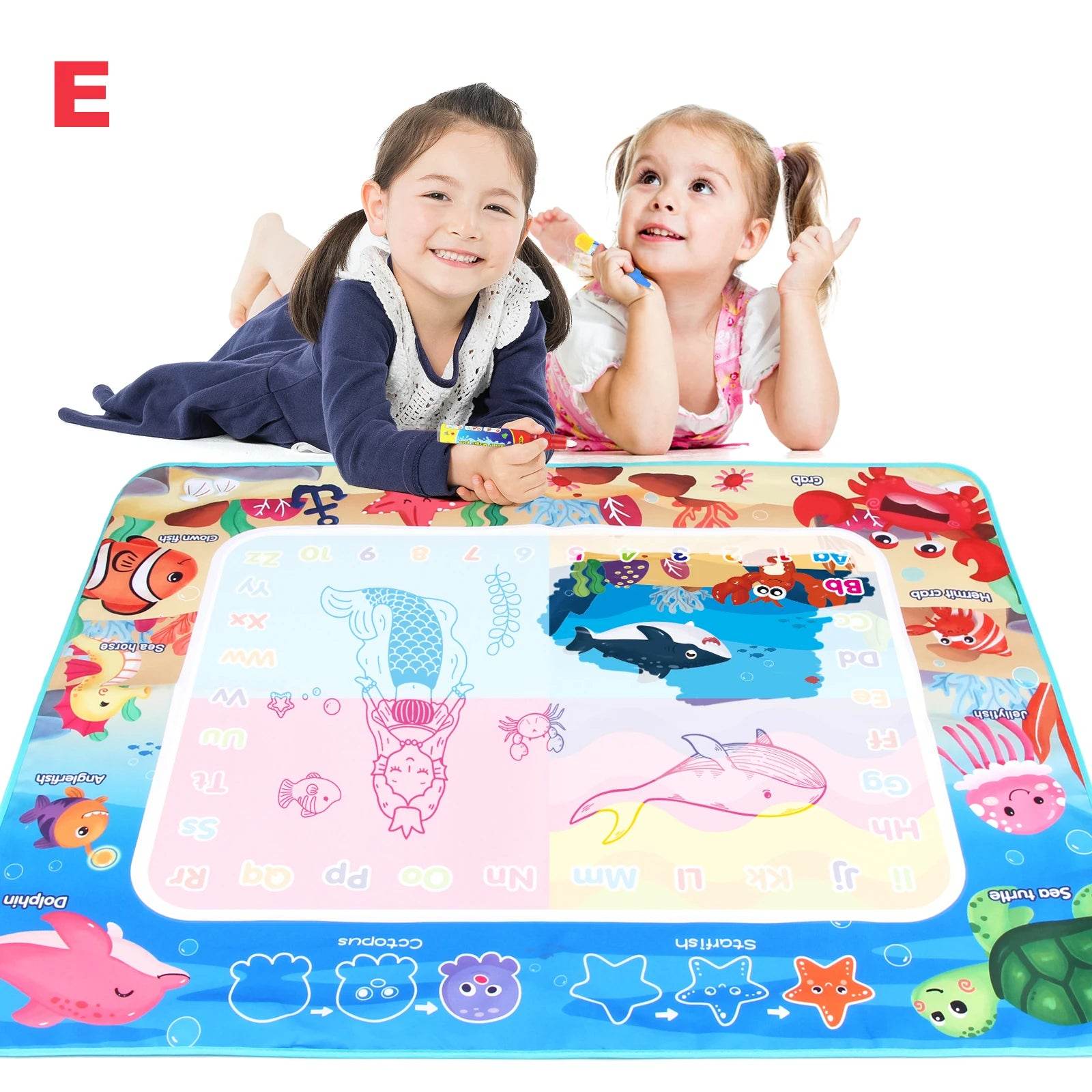 100x80CM Magic Water Drawing Mat Coloring Doodle With Reusable Magic Pens Montessori Painting Board Educational Toys Kids Gifts - ToylandEU