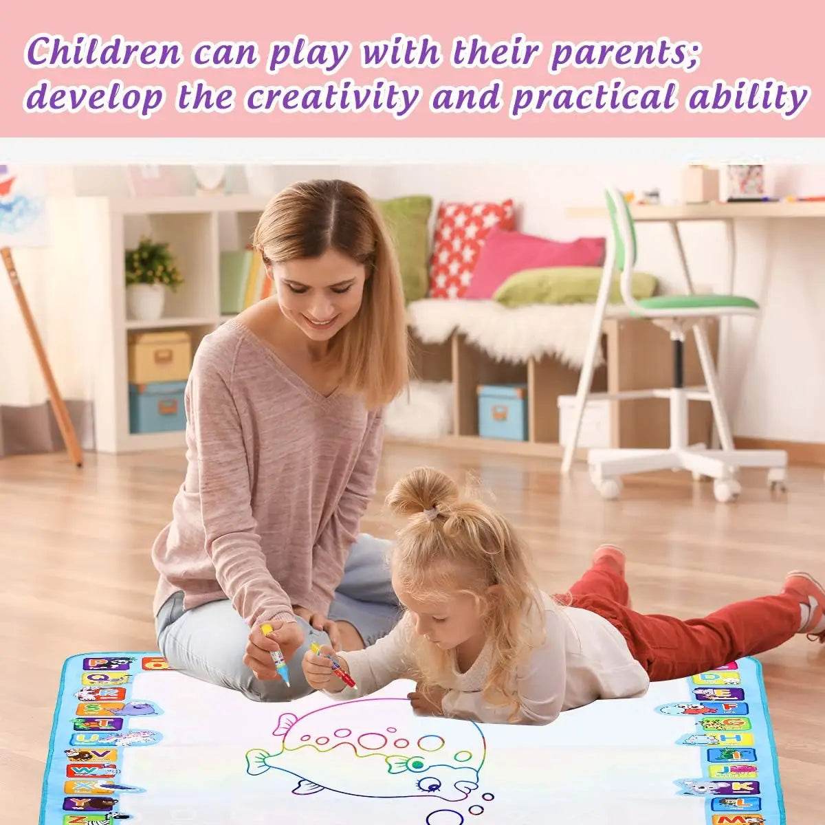 100x80CM Magic Water Drawing Mat Coloring Doodle Kids Gifts - ToylandEU