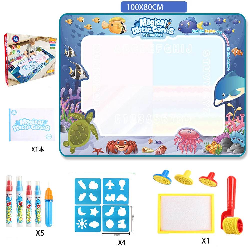 100x80CM Magic Water Drawing Mat Coloring Doodle Kids Gifts - ToylandEU