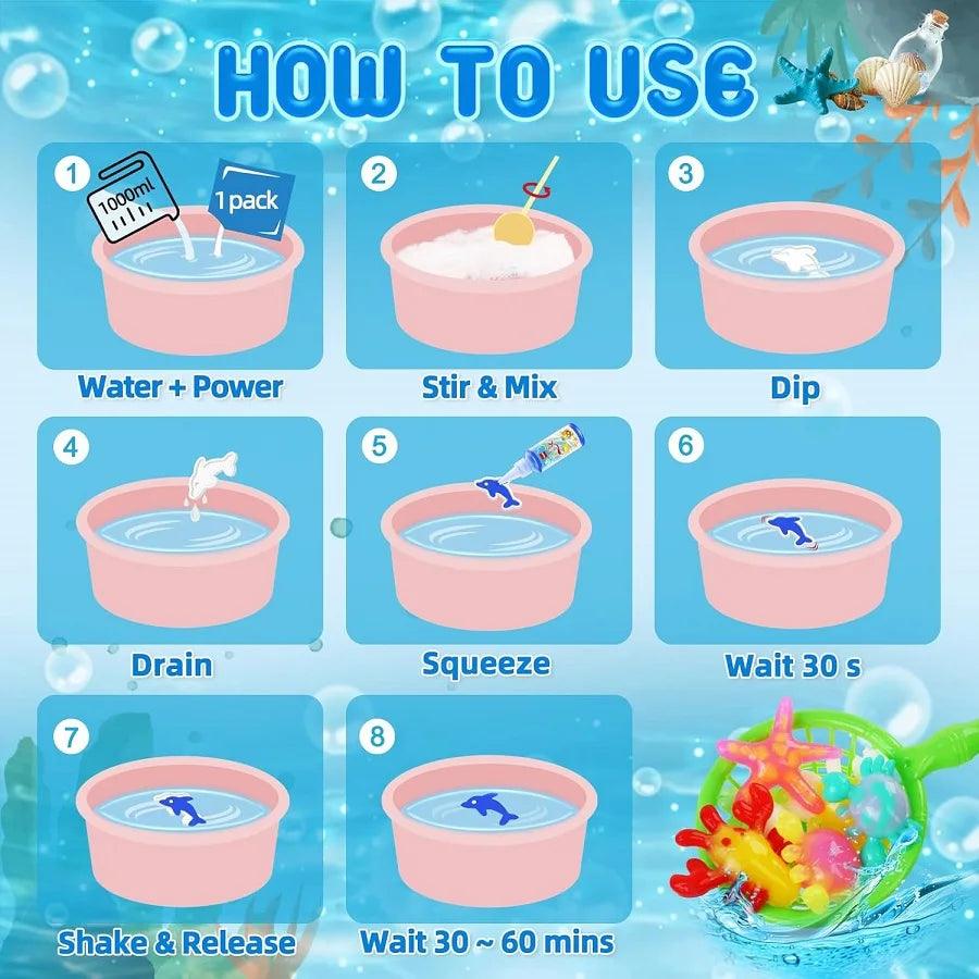 Magic Water Gel Toy Kit|20 Gels 10 Molds|Toylandeu™ 