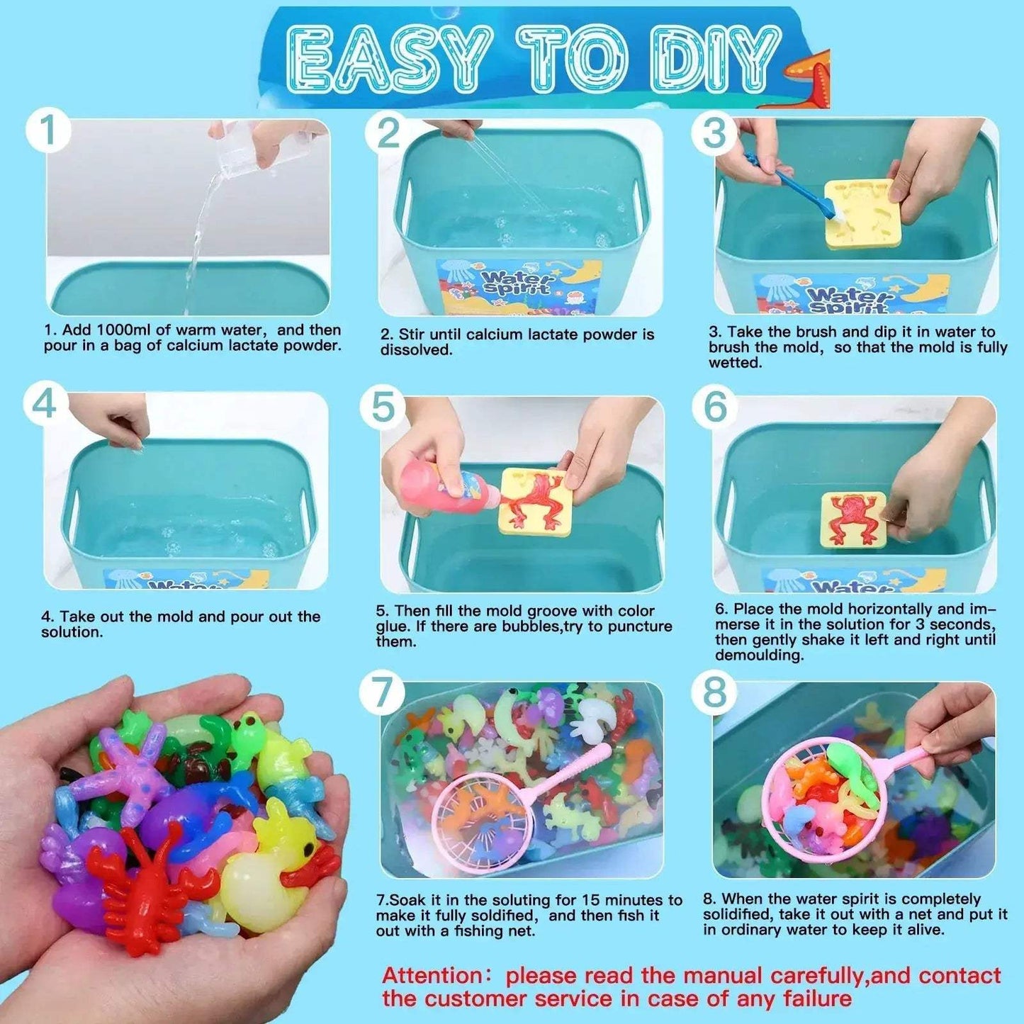  Magic Water Gel Toy Kit Non Toxic Safe DIY Squishy -  ToylandEU™