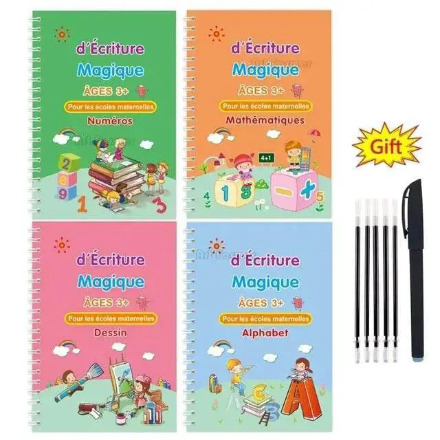 Magic Writing Book in Portuguese Calligraphy Notebook for Kids Reusable Educational Montessori Letter Practice Toy - ToylandEU