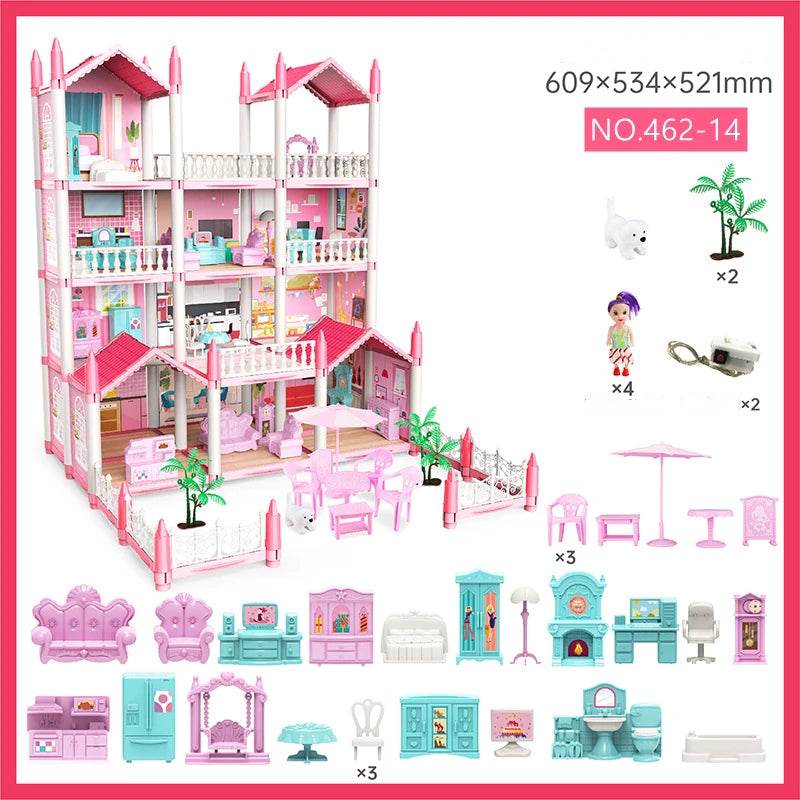Magical 3D Princess Castle DIY Dollhouse with Music for Kids' Play - ToylandEU