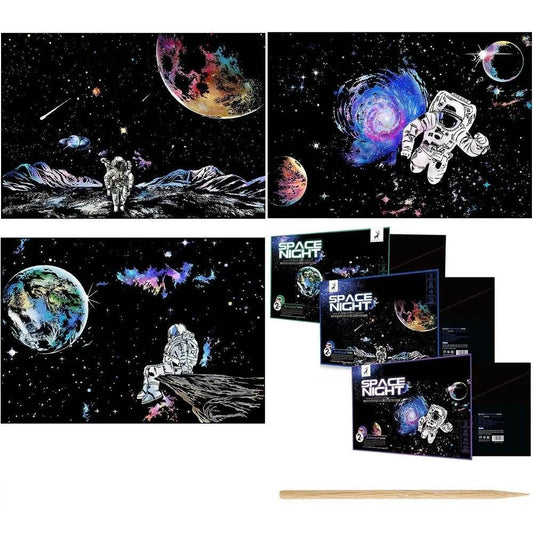 Magical Astronaut Scratch Art Kit - Creative Space Adventure for Kids - ToylandEU