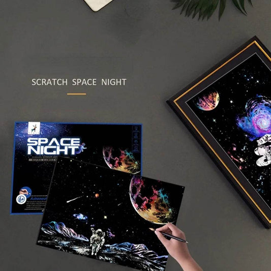 Magical Astronaut Scratch Art Kit - Creative Space Adventure for Kids - ToylandEU