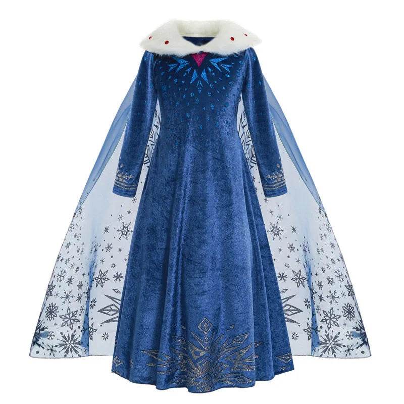 Magical Elsa Dress Costume For Girls Snow Queen Lace Up - ToylandEU