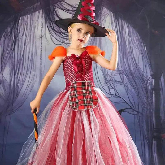 Magical Girls' Halloween Witch Costume Set with Dress & Makeup Kit - ToylandEU