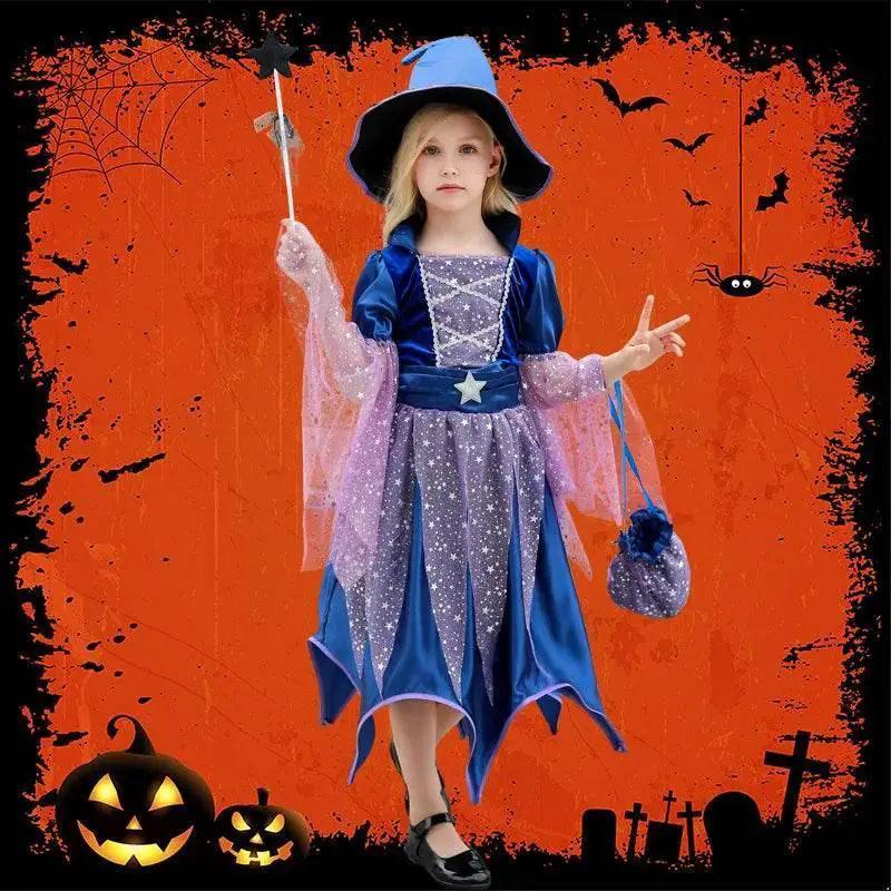  Magical Girls' Witch Costume Set with Dress, Hat & Treat Bags for Fun -  ToylandEU™