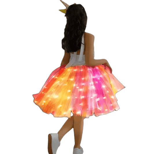 Magical LED Unicorn Princess Dress with Sequins - Kids Costume Delight! - ToylandEU