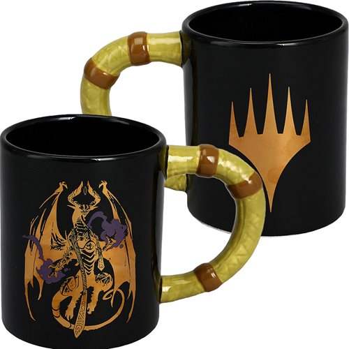 Magic The Gathering Dragon Sculpted Ceramic Mug | 16 Oz | Sculpted Dragon Detail | Card Game Fans