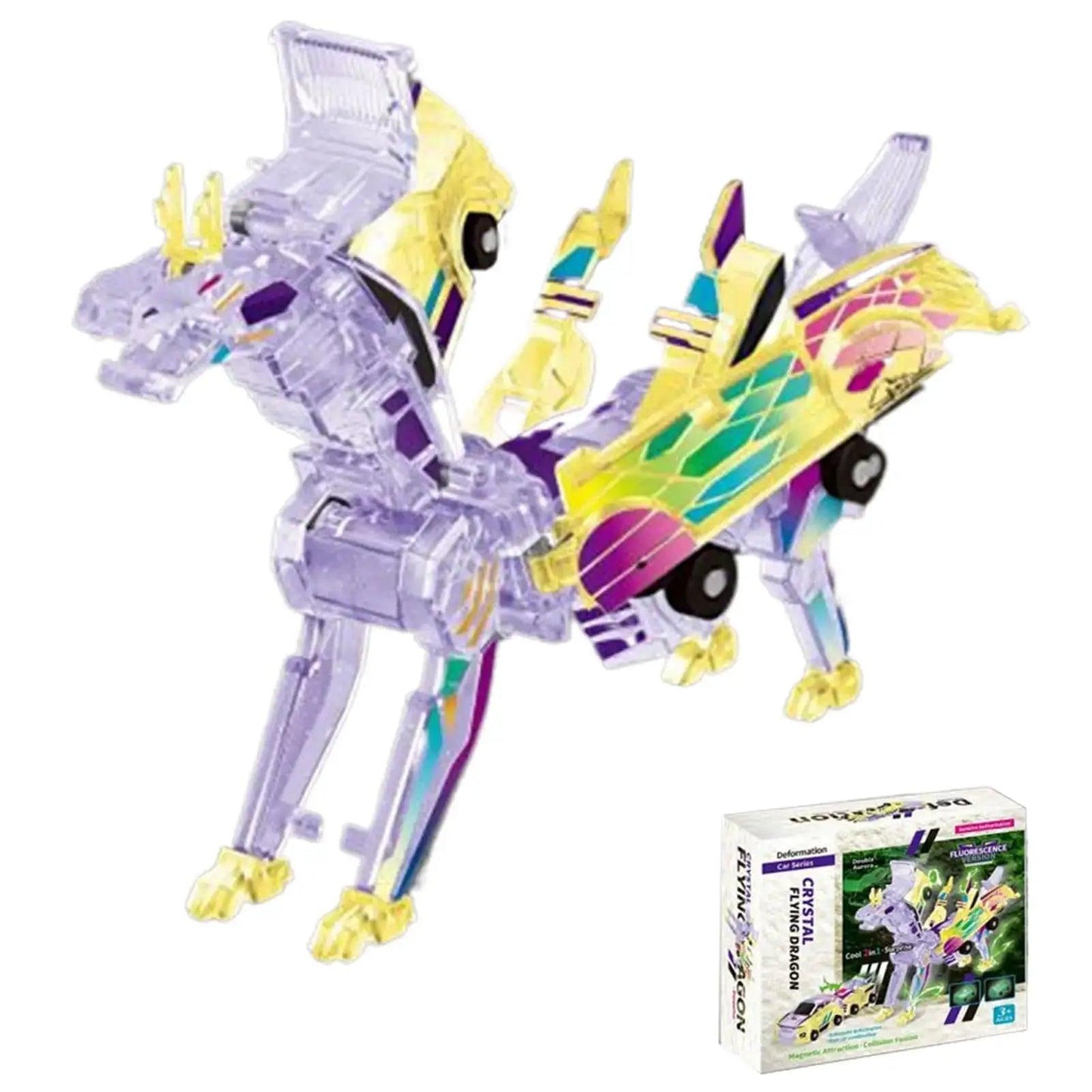  Magnetic 2-In-1 Transforming Car Toy Unicorn Dinosaur -  ToylandEU™
