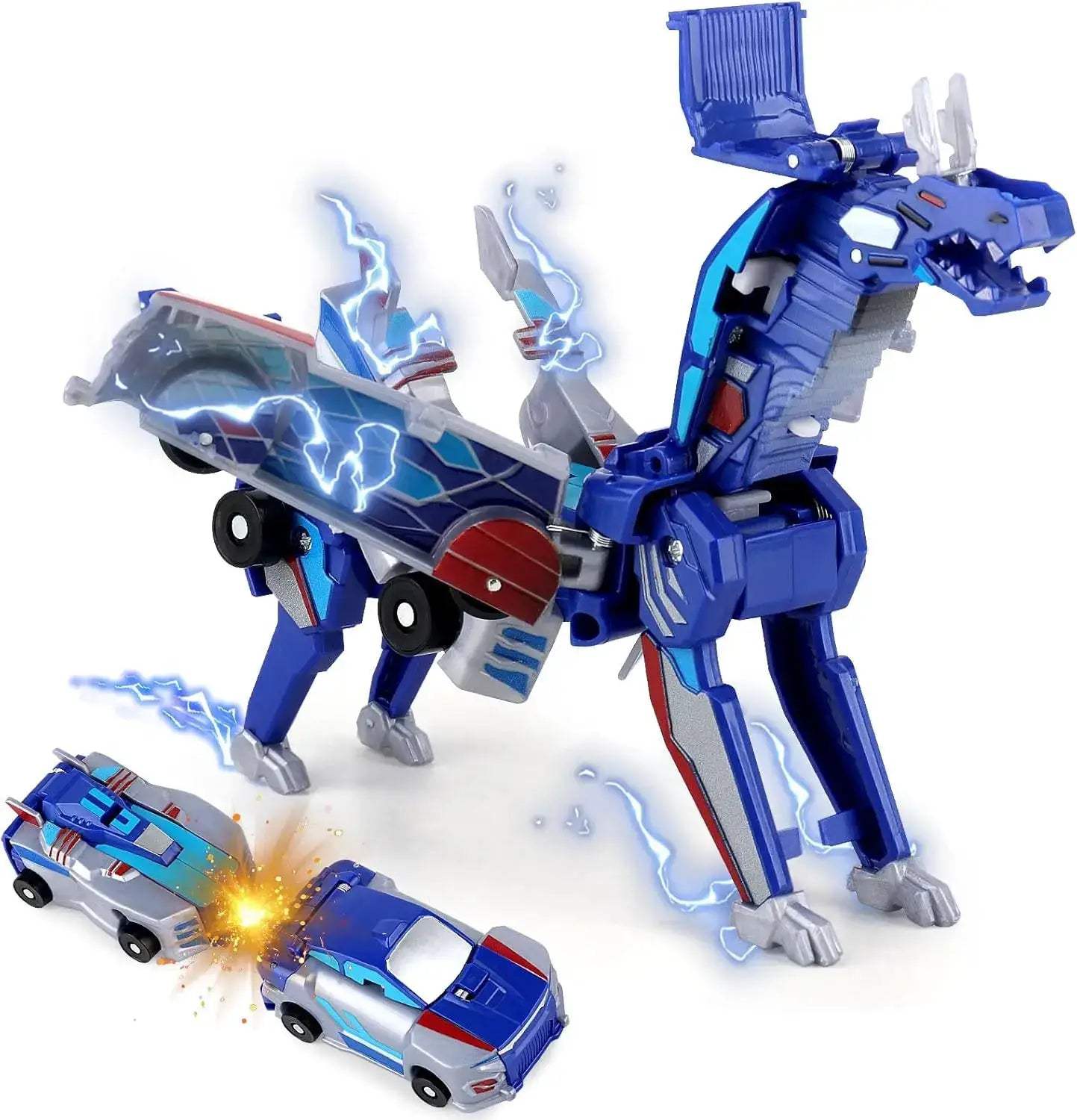 Magnetic 2-In-1 Transforming Car Toy With Unicorn And Dinosaur - ToylandEU