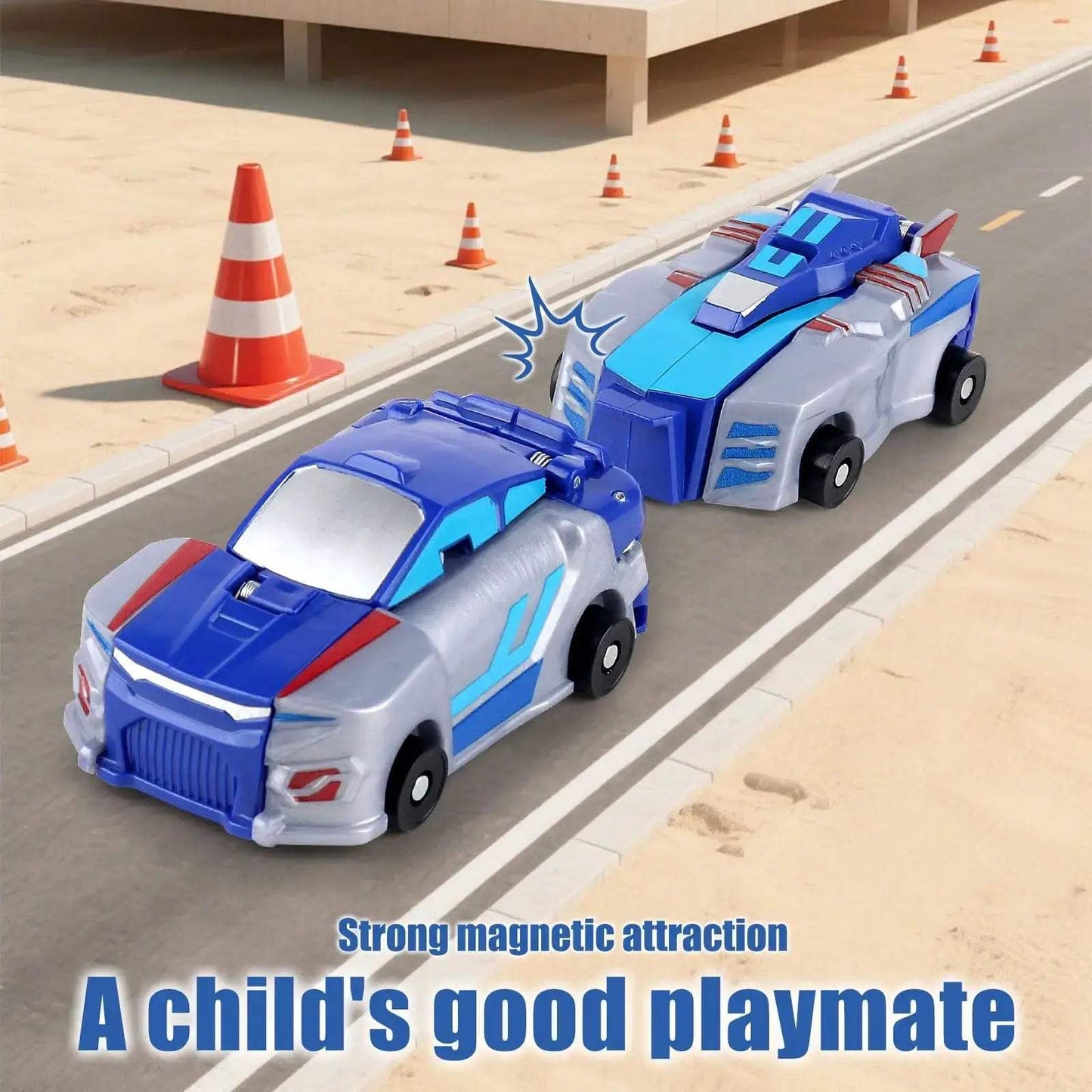 Magnetic 2-In-1 Transforming Car Toy With Unicorn And Dinosaur - ToylandEU