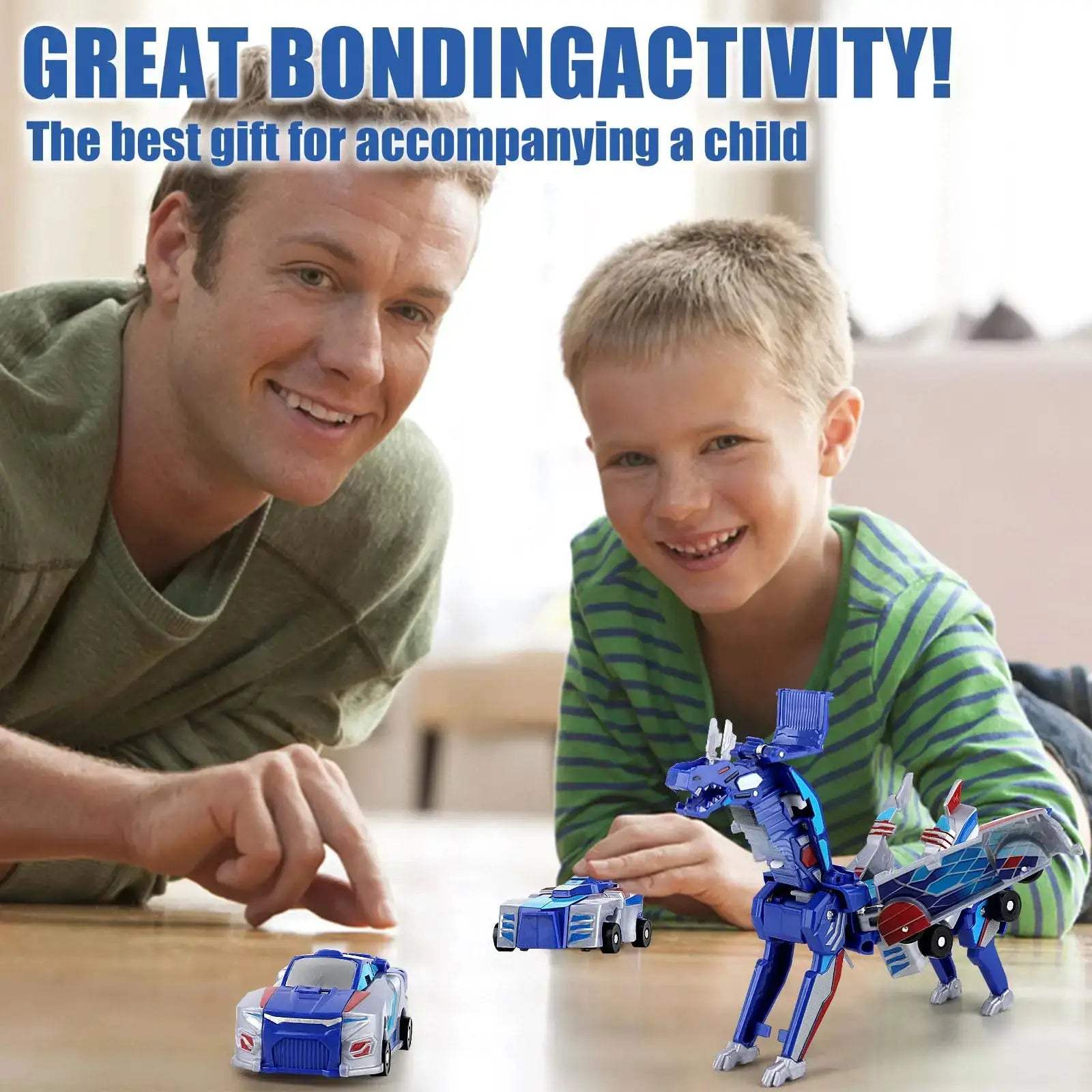 Magnetic 2-In-1 Transforming Car Toy With Unicorn And Dinosaur - ToylandEU