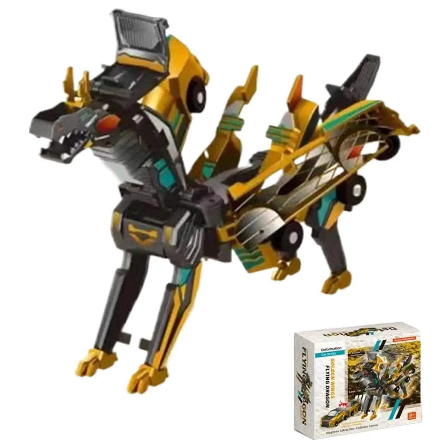 Magnetic 2-In-1 Transforming Car Toy With Unicorn And Dinosaur - ToylandEU