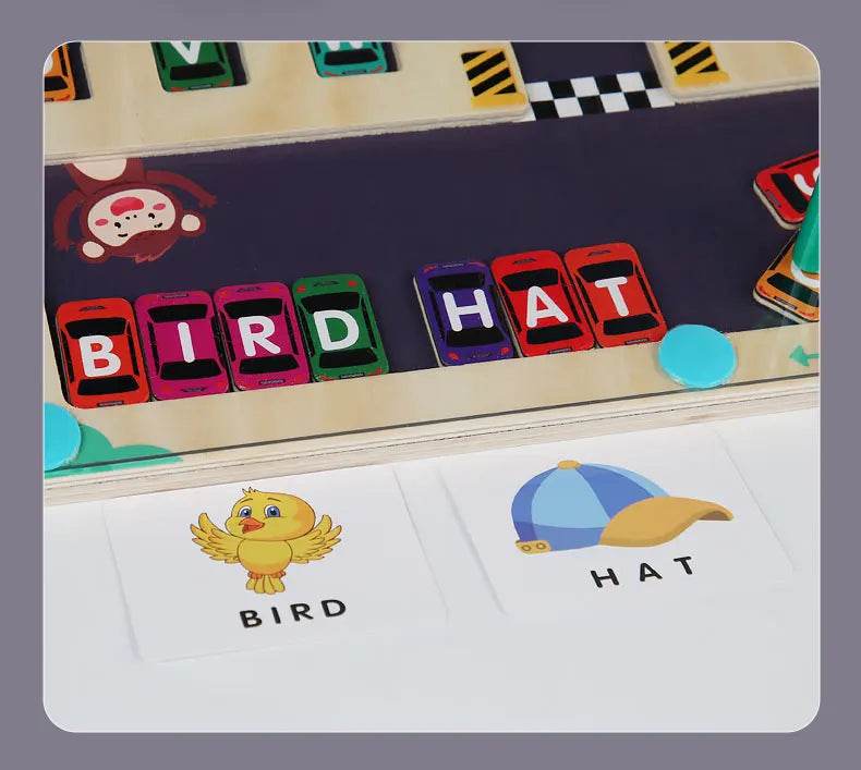 Children Magnetic English Letters Find Car Parking Maze Learning Education Toys Color Matching Montessori Wooden Toys - ToylandEU