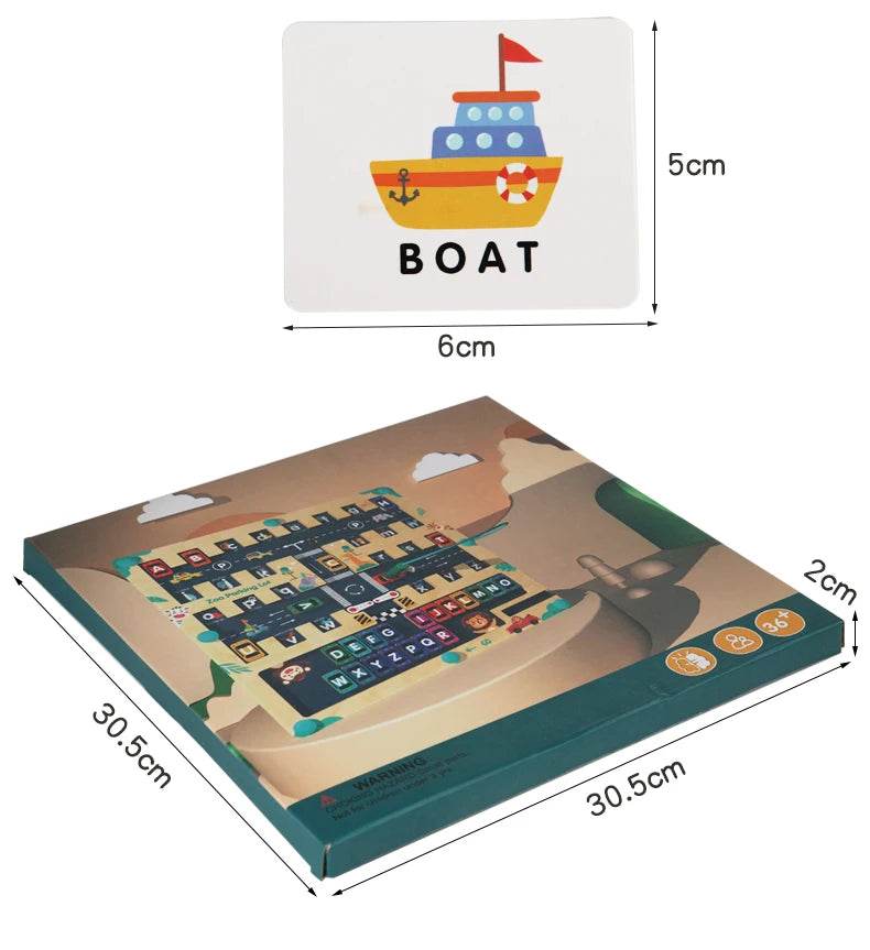 Children Magnetic English Letters Find Car Parking Maze Learning Education Toys Color Matching Montessori Wooden Toys - ToylandEU