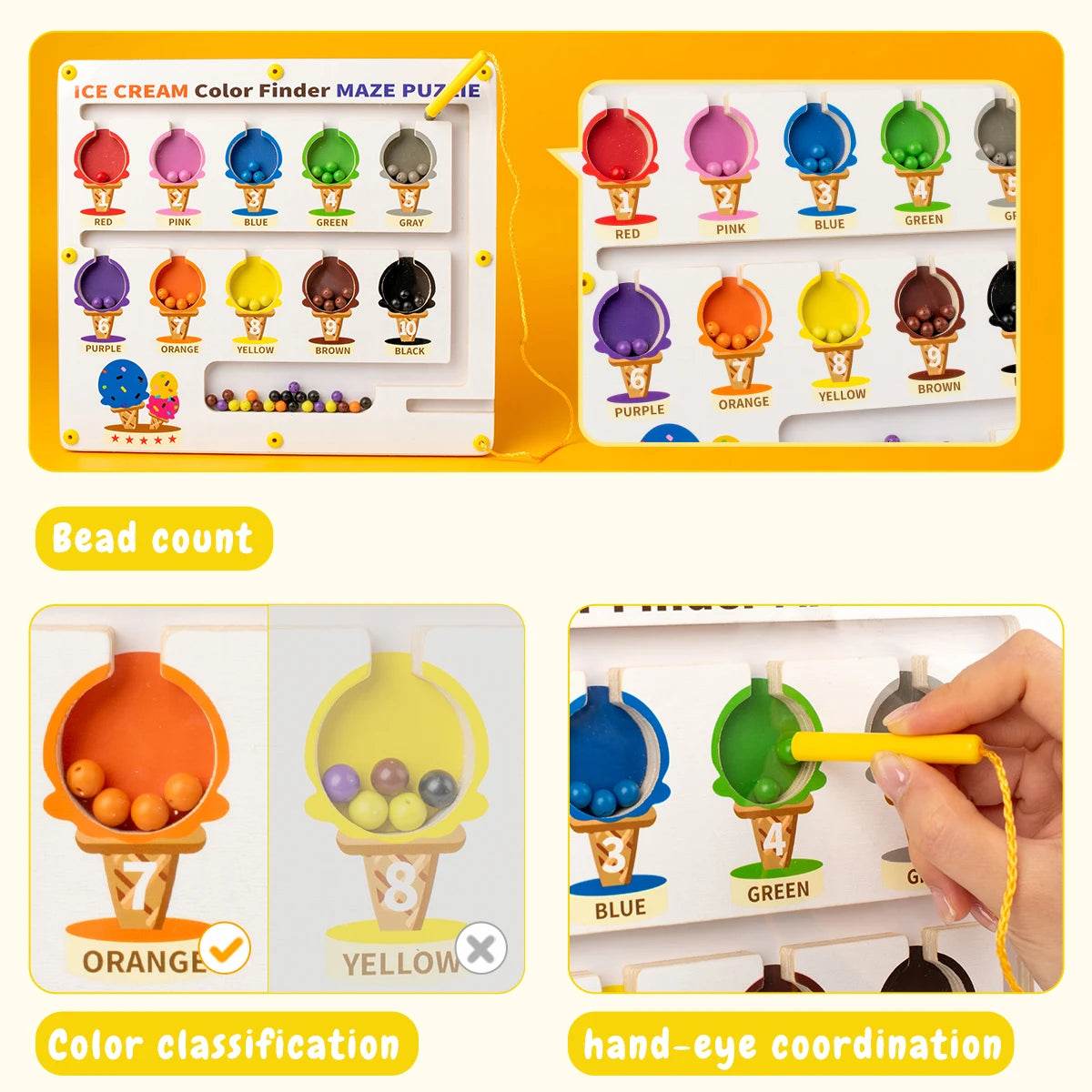 Magnetic Alphabet Maze Board with Magnetic Pen Fun Dot Art Magnetic Bead Drawing Board Montessori Educational Toys - ToylandEU