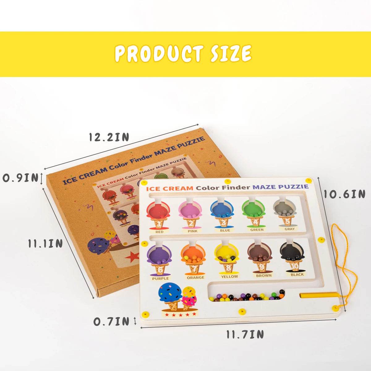 Magnetic Alphabet Maze Board with Magnetic Pen Fun Dot Art Magnetic Bead Drawing Board Montessori Educational Toys - ToylandEU