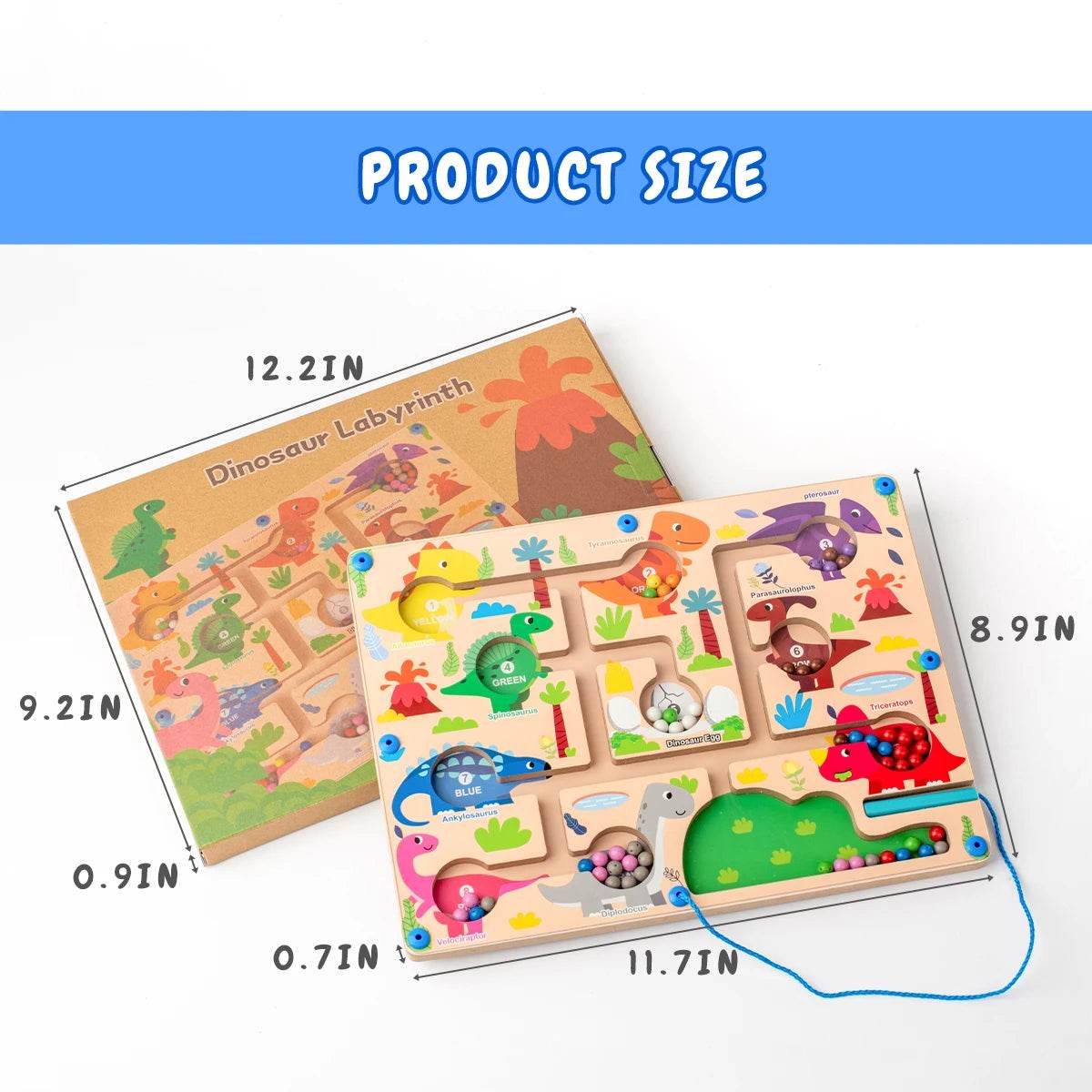 Magnetic Alphabet Maze Board with Magnetic Pen Fun Dot Art Magnetic Bead Drawing Board Montessori Educational Toys - ToylandEU