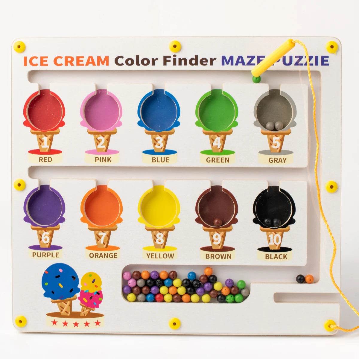 Magnetic Alphabet Maze Board with Magnetic Pen Fun Dot Art Magnetic Bead Drawing Board Montessori Educational Toys - ToylandEU
