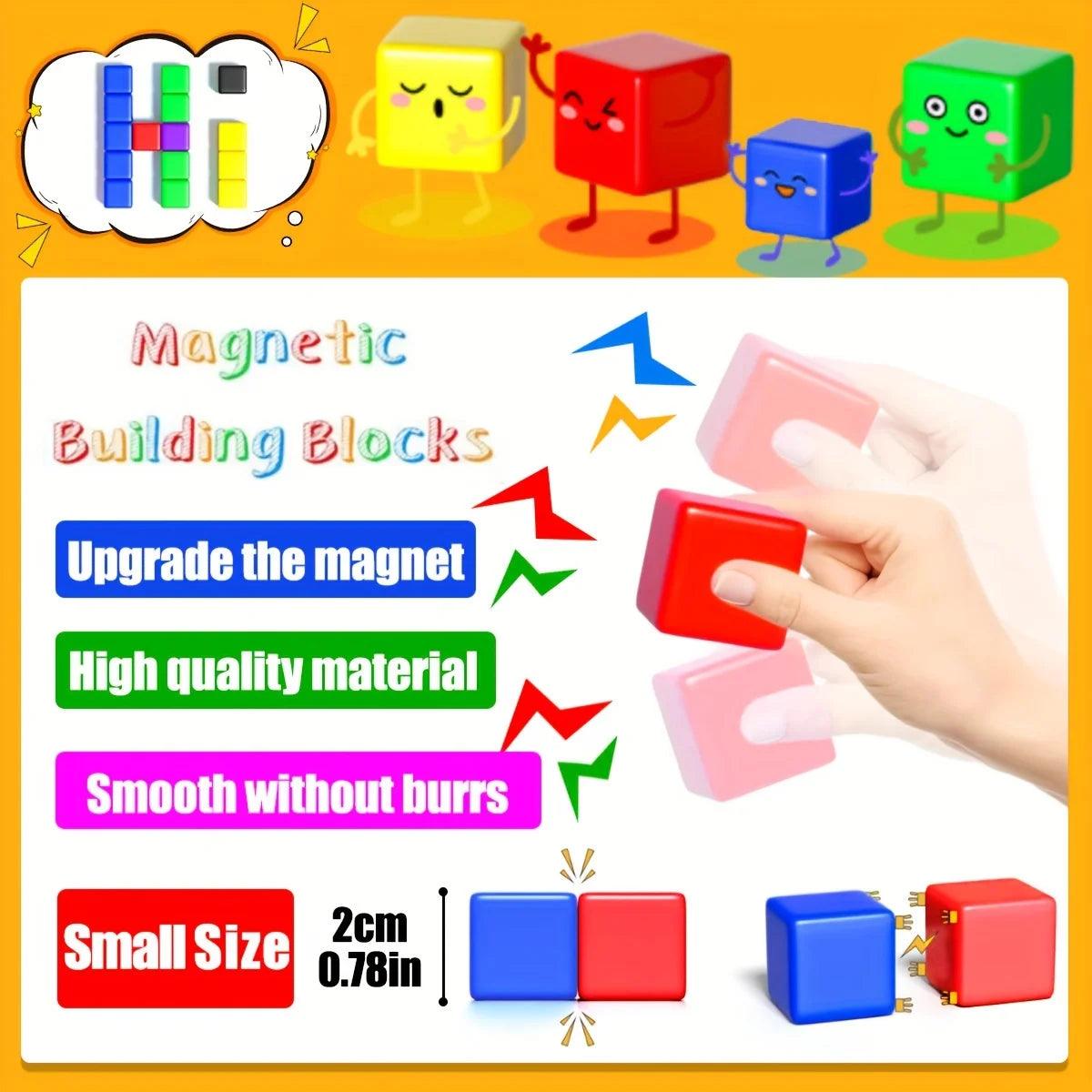  Magnetic Blocks | 2cm Cubes, 48/100 PCS | Toylandeu™ 