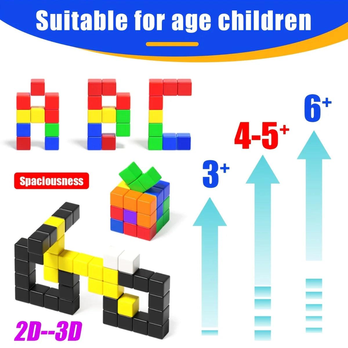  Magnetic Blocks | 2cm Cubes, 48/100 PCS | Toylandeu™ 
