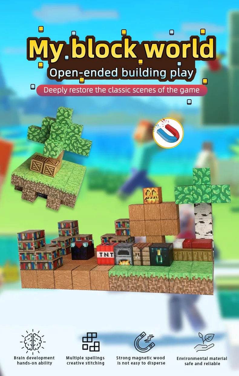 Magnetic Blocks Build Magnet Mine World Set for Kids Toys - ToylandEU